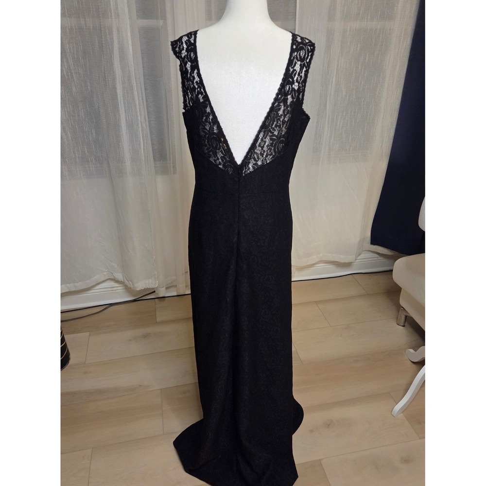 Miusol Black Lace Maxi Dress with Sheer Yoke - Picture 4 of 7